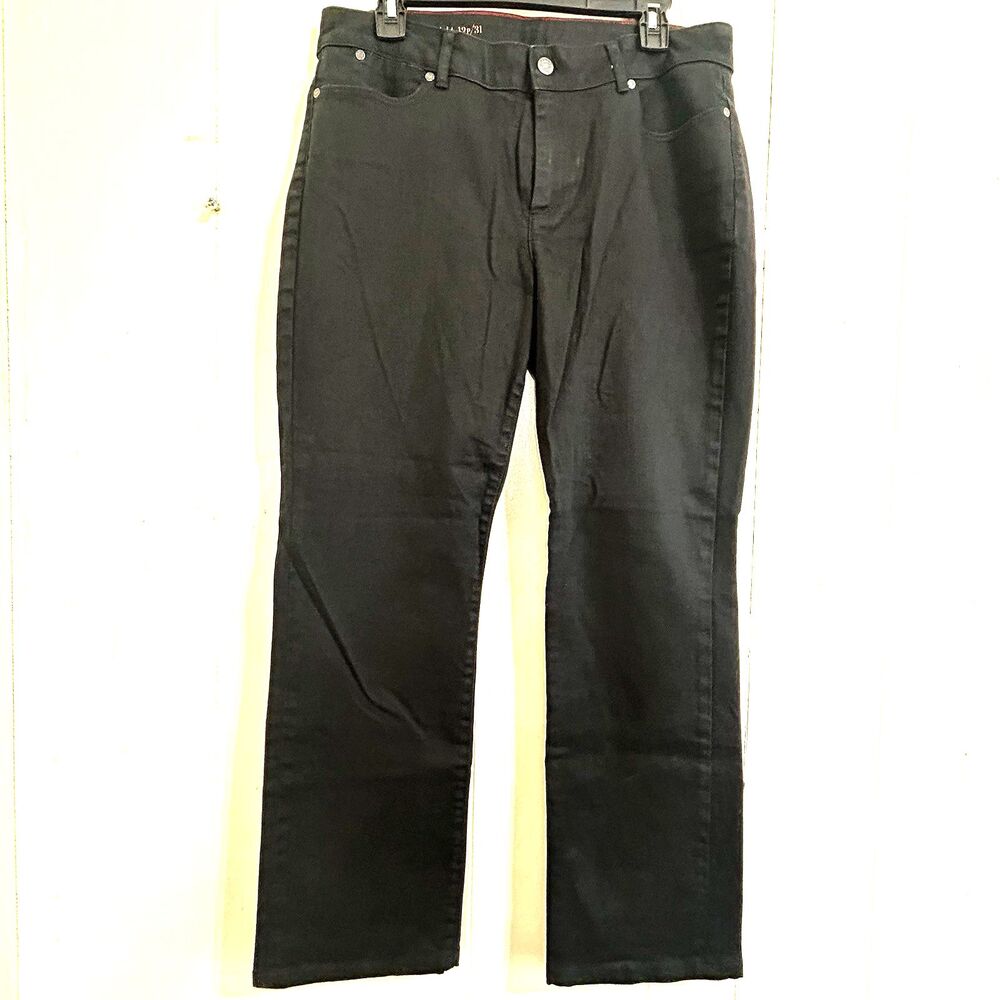 Talbots Women's Heritage Straight Leg Jeans Size 12 Petite Black Jeans